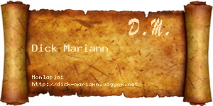 Dick Mariann névjegykártya